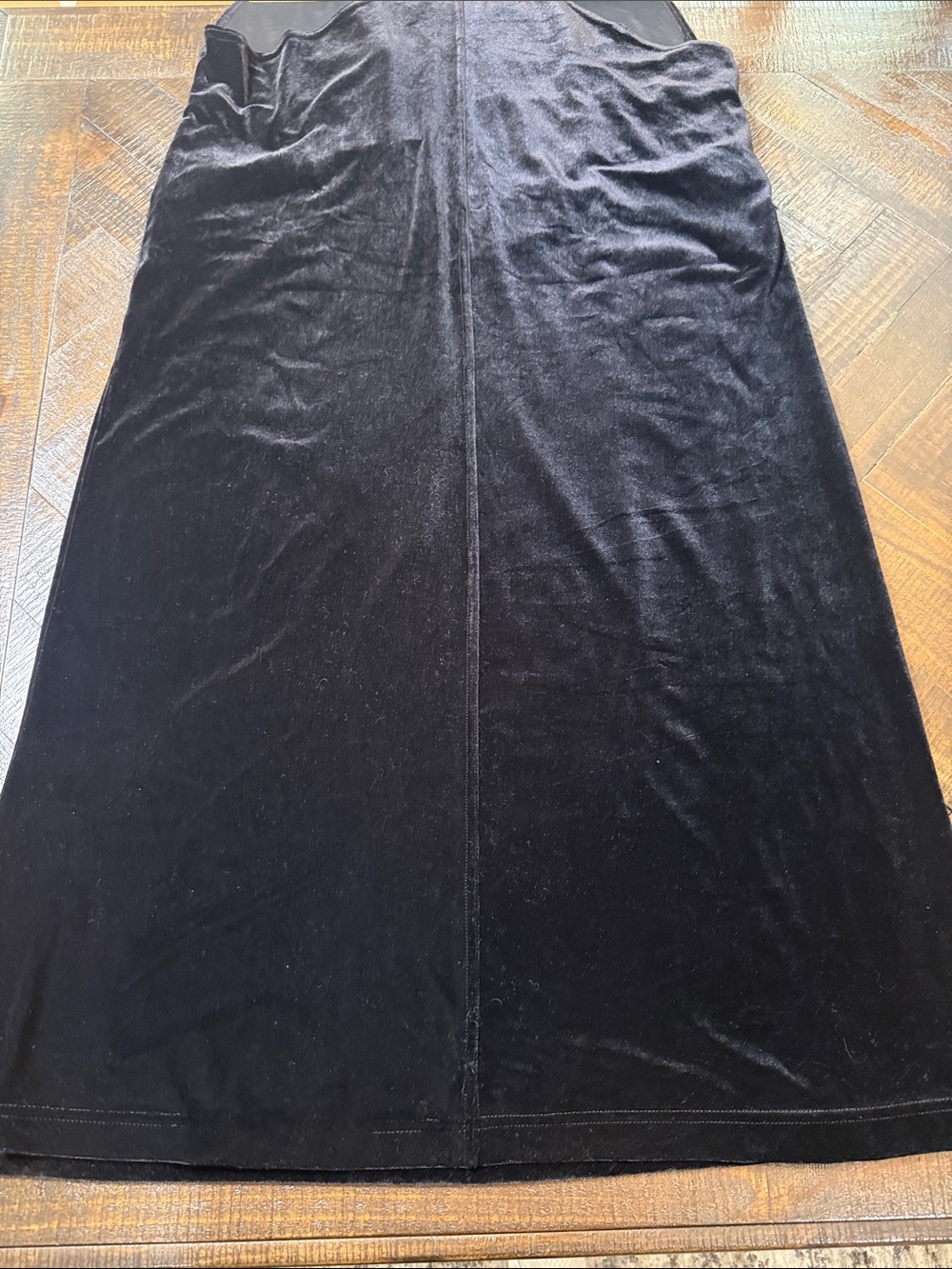 Coldwater Creek Black Velvet Overall Maxi Dress L Pinafore Jumper - Picture 9 of 10
